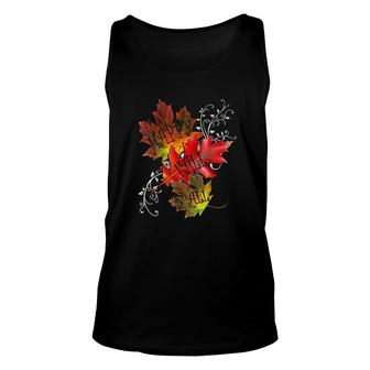 Autumn Quote Happy Fall Yall Pattern Leaves Fall Unisex Tank Top