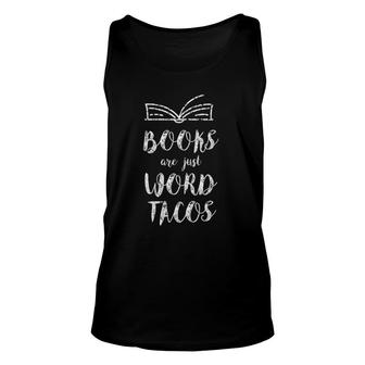 Womens For Avid Readers Book Nerds Books Are Just Word Tacos V-Neck Tank Top | Mazezy