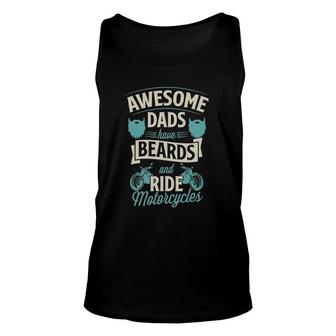 Mens Awesome Dads Have Beards And Ride Motorcycles Best Biker Dad Tank Top | Mazezy