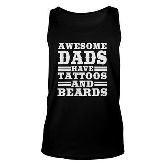 Mens Awesome Dads Have Tattoos And Beards Tattooist Lover Tank Top | Mazezy