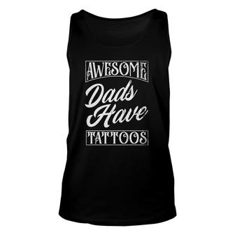 Mens Awesome Dads Have Tattoos Tattooed Dad Father's Day Tank Top | Mazezy