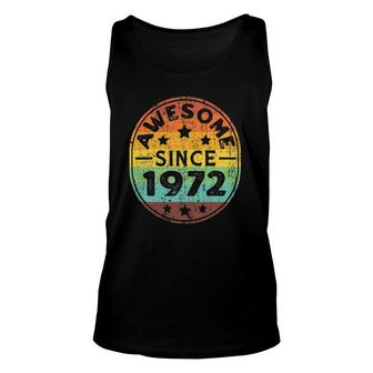 Awesome Since 1972 50Th Birthday Party Retro Vintage Men Unisex Tank Top | Mazezy