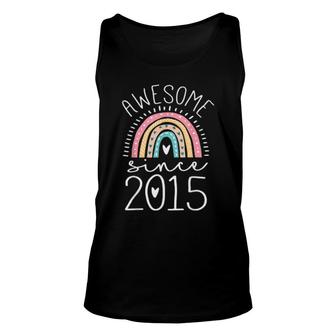 Awesome Since 2015 6Th Birthday Rainbow Born In 2015 Unisex Tank Top | Mazezy