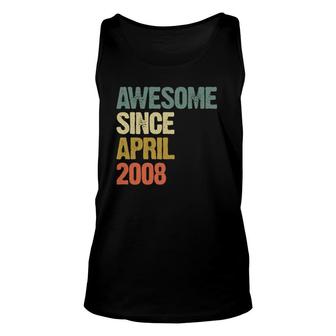 Awesome Since April 2008 14 Years Old 14Th Birthday Gift Unisex Tank Top | Mazezy UK
