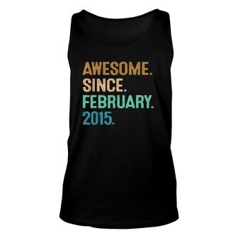 Awesome Since February 2015 7 Years Old 7Th Birthday Gift Unisex Tank Top | Mazezy