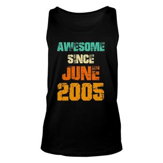 Awesome Since June 2005 16Th Birthday Gift 16 Years Old Unisex Tank Top | Mazezy