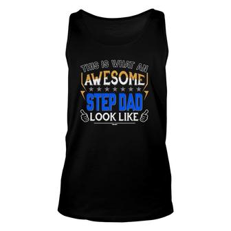 This Is What An Awesome Step Dad Bonus Dad Looks Like Thumbs Up For Father's Day Tank Top | Mazezy
