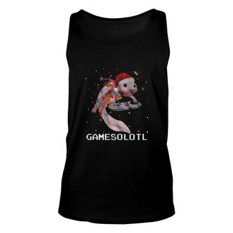 Axolotl Fish Playing Video Game White Gamersolotl Christmas Tank Top | Mazezy