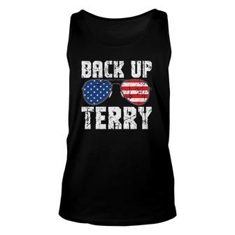 Back Up Terry American Flag Usa 4Th Of July Sunglasses Unisex Tank Top | Mazezy DE