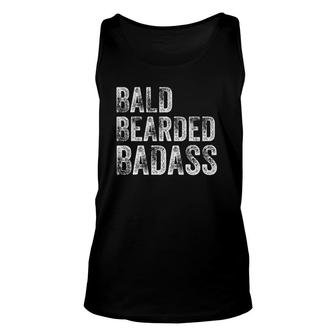 Bald Bearded Badass Bald Guy Dad Unisex Tank Top | Mazezy