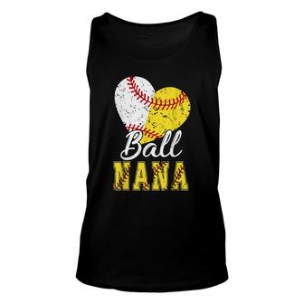 Ball Nana Vintage Baseball Softball Lovers Unisex Tank Top - Thegiftio UK