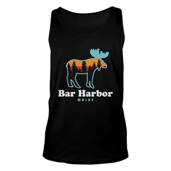 Bar Harbor Moose Bar Harbor Maine Acadia National Park Blue Unisex Tank Top - Thegiftio