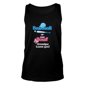 Baseball Or Bows Gender Reveal Unisex Tank Top | Mazezy