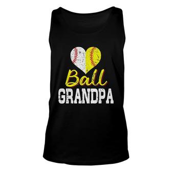 Baseball Softball Ball Heart Grandpa Unisex Tank Top | Mazezy