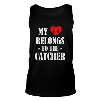 Baseball Softball Catcher Mom Dad Love Catcher Unisex Tank Top | Mazezy