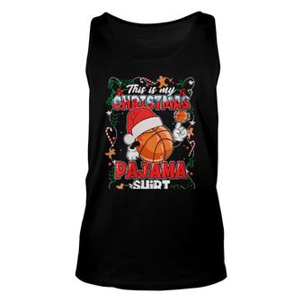 Basketball This Is My Christmas Pajama Coach Player Unisex Tank Top | Mazezy