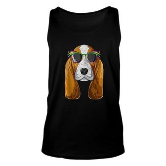 Basset Hound Mardi Gras Carnival Mask Basset Hound Unisex Tank Top - Thegiftio