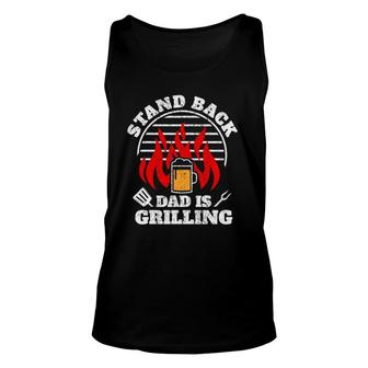 Mens Bbq Smoker Stand Back Dad Is Grilling Fathers Day Tank Top | Mazezy UK