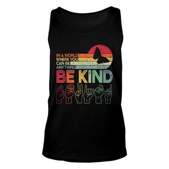 Be Kind Autism Awareness Asl Mom Teacher Kindness Unisex Tank Top - Thegiftio