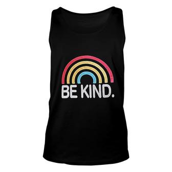 Be Kind Rainbow Graphic Inspirational Unisex Tank Top | Mazezy