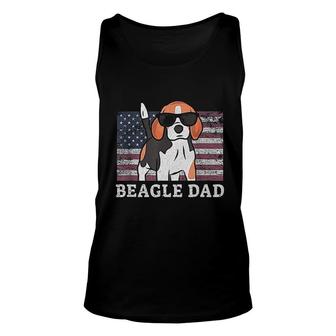 Beagle Dad American Flag Unisex Tank Top | Mazezy