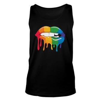Beautiful Color Lips Mouth Teeth Print Graphic Women Gifts Unisex Tank Top | Mazezy