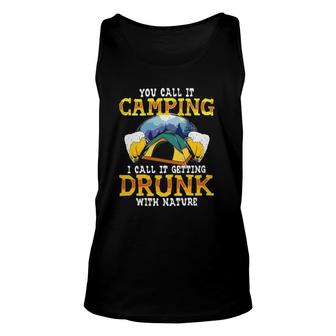 Beer Drinking Getting Drunk With Nature Camping Lover Graphic Tank Top | Mazezy