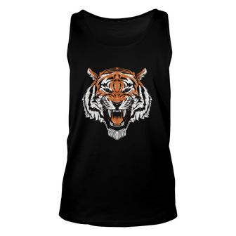 Bengal Tiger Roaring Animal Lover Unisex Tank Top | Mazezy