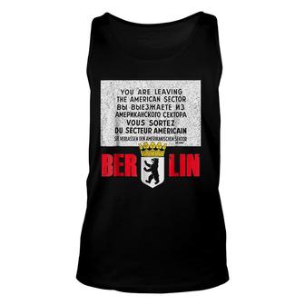 Berlin Checkpoint Charlie Sign Unisex Tank Top | Mazezy