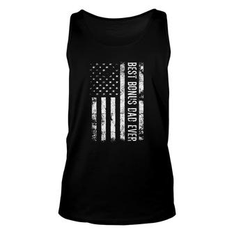 Best Bonus Dad Ever American Flag Father's Day Vintage Unisex Tank Top | Mazezy