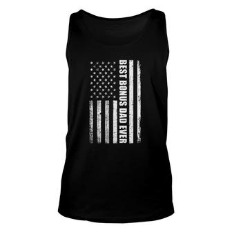 Best Bonus Dad Ever American Flagfathers Day Gift Unisex Tank Top | Mazezy
