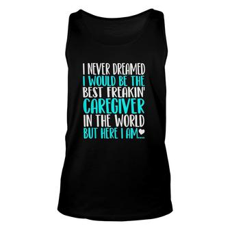 Best Caregiver In The World Funny Gift Unisex Tank Top | Mazezy