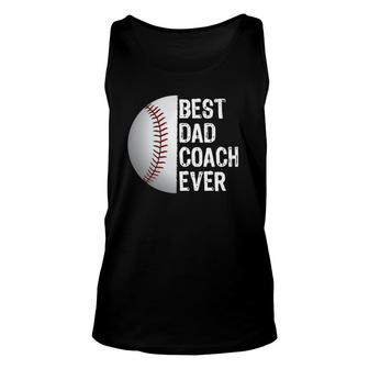 Best Dad Coach Ever, Funny Baseball Tee For Sport Lovers Unisex Tank Top | Mazezy