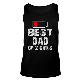 Best Dad Of 2 Girls Fathers Day Unisex Tank Top | Mazezy