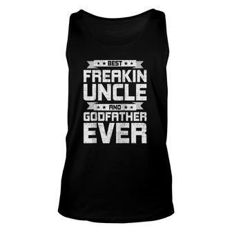 Best Freakin' Uncle And Godfather Ever Uncle Raglan Baseball Tee Tank Top | Mazezy
