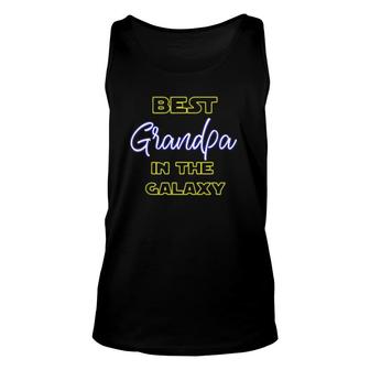 Best Grandpa In The Galaxy Grandfather American Granddad Unisex Tank Top | Mazezy