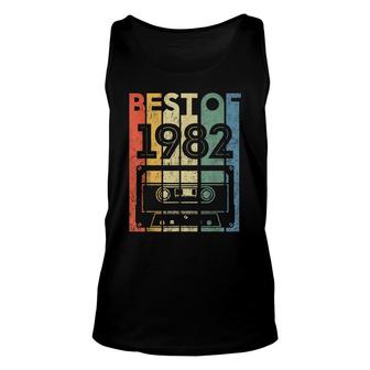 Best Of 1982 40 Year Old Gifts Cassette Tape 40Th Birthday Unisex Tank Top - Seseable