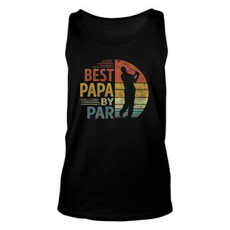 Best Papa By Par Father's Day Golf Gift Grandpa Unisex Tank Top | Mazezy
