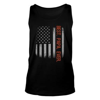 Best Papa Ever American Flag Fathers Day Gift Unisex Tank Top | Mazezy