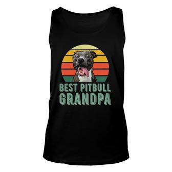 Mens Best Pitbull Grandpa Cute Dog Lover Vintage Style Tank Top | Mazezy