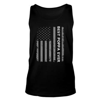 Best Poppa Ever American Flag Gift For Father's Day Unisex Tank Top | Mazezy DE