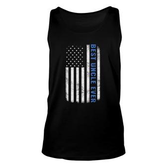Best Uncle Ever Vintage American Flag Tee Father's Day Gift Unisex Tank Top | Mazezy