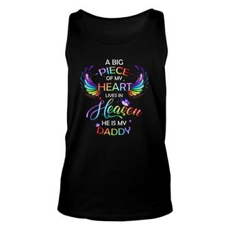 A Big Piece Of My Heart Lives In Heaven He Is My Daddy Father's Day Tank Top | Mazezy