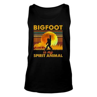 Bigfoot Is My Spirit Animal Bigfoot Walking In The Moon Unisex Tank Top | Mazezy AU
