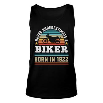 Biker Born 1922 100Th Birthday Motorbike Unisex Tank Top | Mazezy