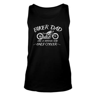 Biker Dad Motorcycle Mens Father's Day Gift Vintage Unisex Tank Top | Mazezy