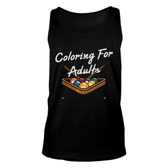 Billiards Coloring For Adults Snooker Pool Sports Unisex Tank Top | Mazezy