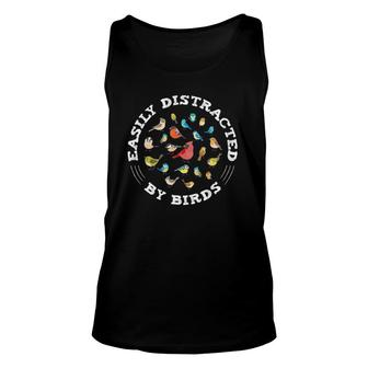 Birdwatching Easily Distracted By Birds Lover Ornithologist Tank Top Tank Top | Mazezy