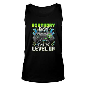 Birthday Boy Time To Level Up Video Game Birthday Gift Level Up Birthday Unisex Tank Top - Seseable