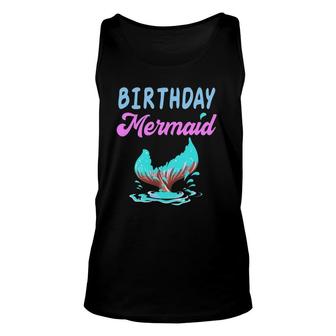 Birthday Mermaid Party Outfit Dad Mama Girl Mermaid Unisex Tank Top | Mazezy
